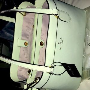 Mint Green Kate Spade Leather two handle /cross body bag! New w tag
